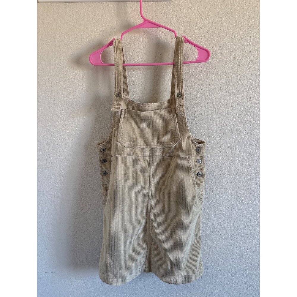 American Eagle Beige Corduroy Overall Shorts NWTs